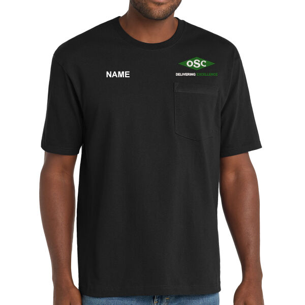 CornerStone ® Workwear 100% Cotton Pocket Tee - Embroidered Logo **Personalization Included ** Thumbnail