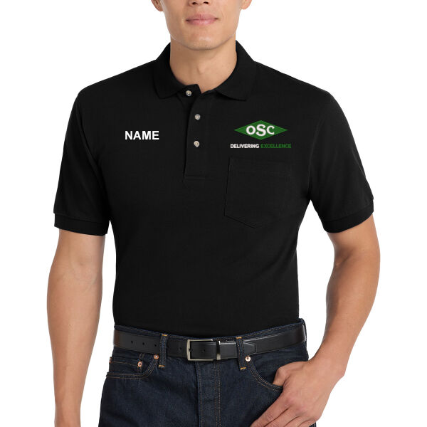 Port Authority® Heavyweight Cotton Pique Polo with Pocket - Embroidered Logo **Personalization Included ** Thumbnail