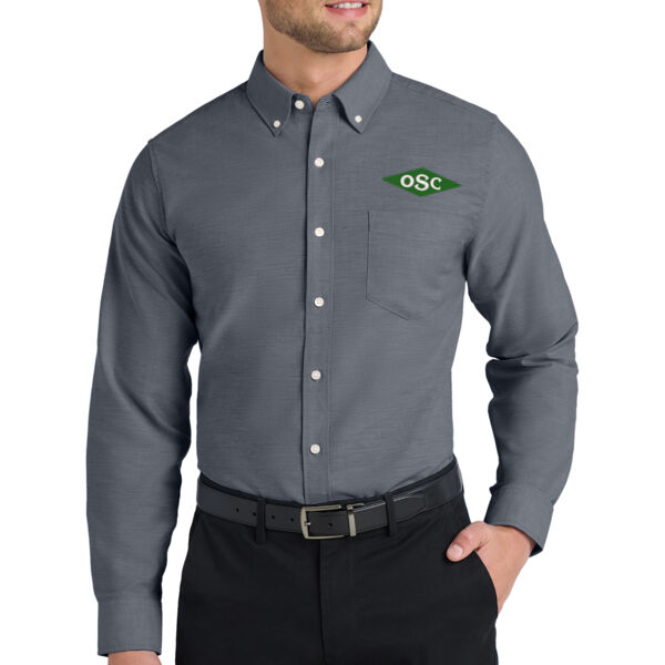 Port Authority® Tall SuperPro™ Oxford Shirt - Embroidered Logo Thumbnail