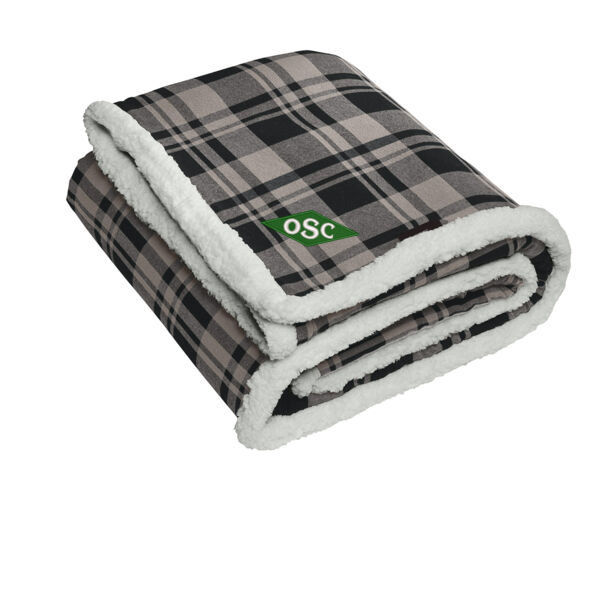 Port Authority ® Flannel Sherpa Blanket - Embroidered Logo Thumbnail