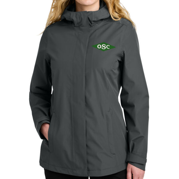 Port Authority® Women's C-FREE® Rain Jacket - Embroidered Logo Thumbnail