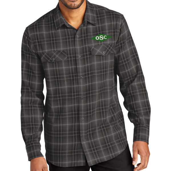 Port Authority® Long Sleeve Ombre Plaid Shirt - Embroidered Logo Thumbnail