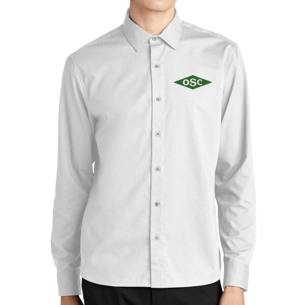 Mercer+Mettle® Long Sleeve Stretch Woven Shirt - Embroidered Logo Thumbnail
