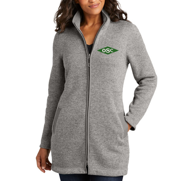 Port Authority® Women's Arc Sweater Fleece Long Jacket - Embroidered Logo Thumbnail