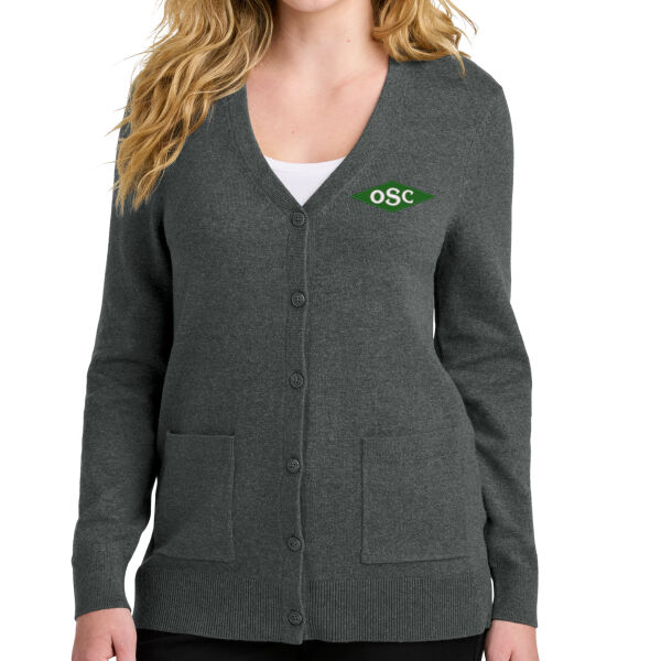 Port Authority® Women’s Easy Care Button-Up Cardigan Sweater - Embroidered Logo Thumbnail