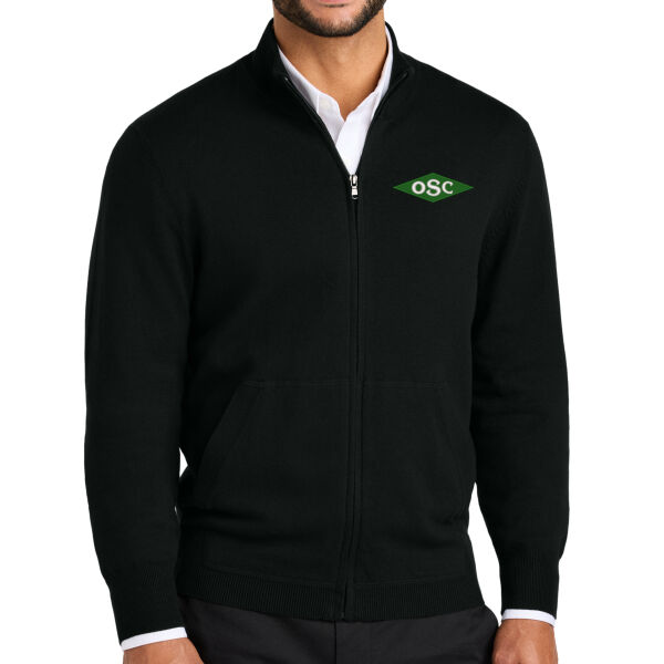 Port Authority® Easy Care Full-Zip Sweater - Embroidered Logo Thumbnail