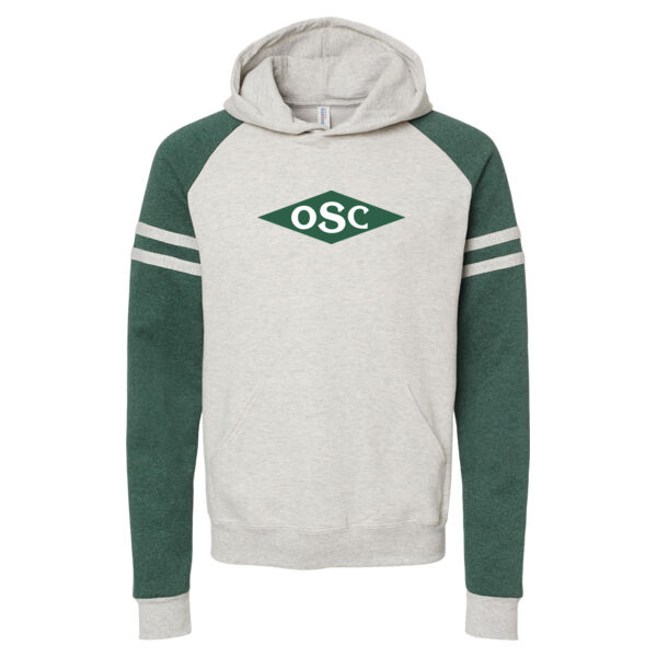 JERZEES - Nublend® Varsity Colorblocked Raglan Hooded Sweatshirt - Printed Logo Thumbnail